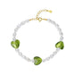 Green Heart Pearl Bracelet