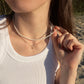 Tiny Shell Pearl Sterling Silver Necklace