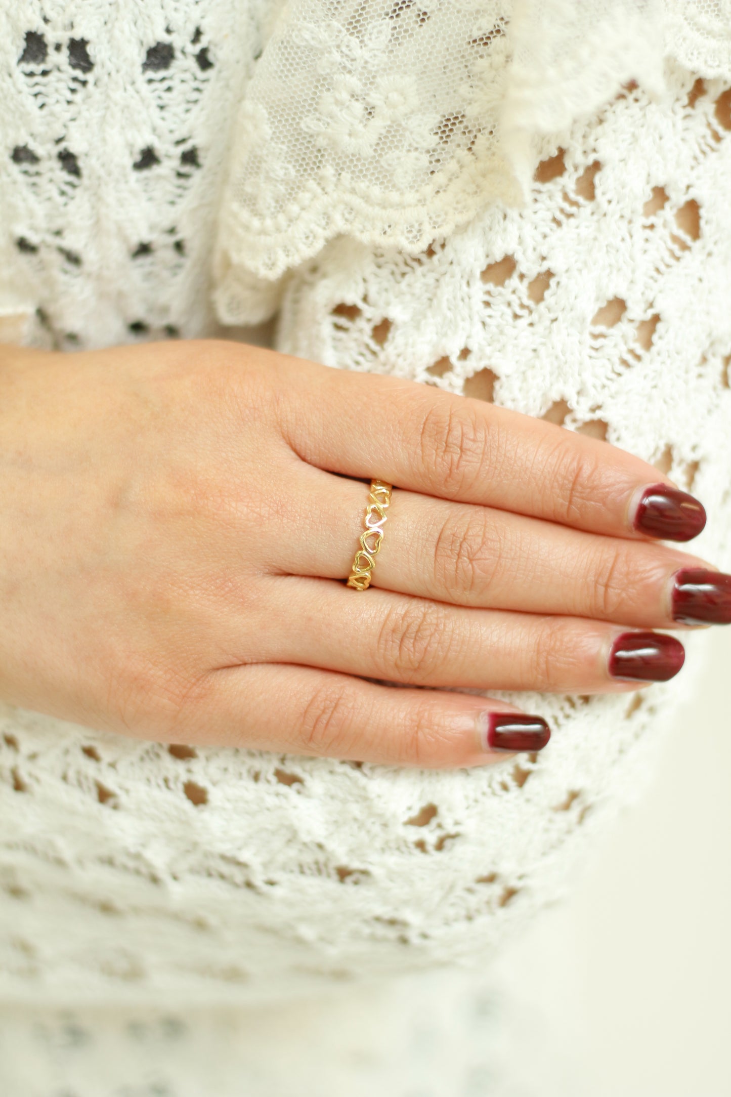 Heart Half Eternity Ring / Gold Vermeil