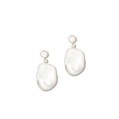 Large Baroque Pearl Stud Earrings