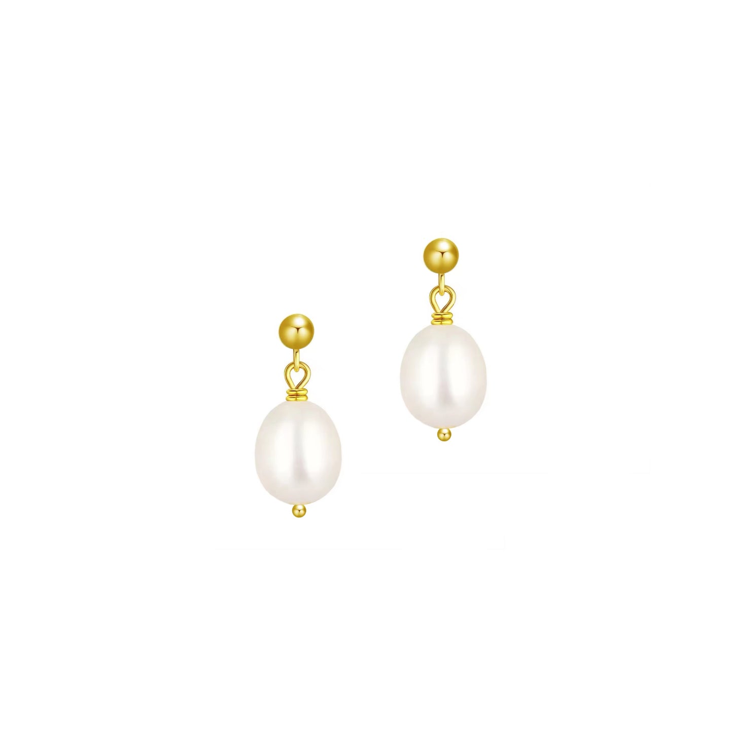 Drop Pearl Earrings Gold