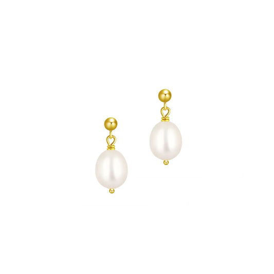 Drop Pearl Stud Earrings