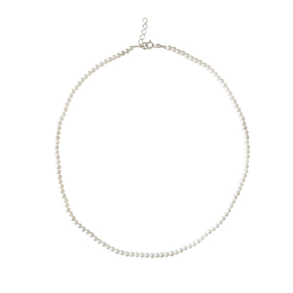 Tiny Shell Pearl Sterling Silver Necklace