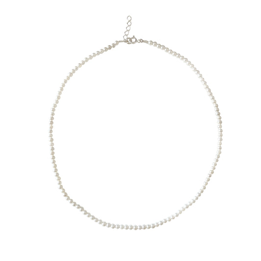 Tiny Shell Pearl Sterling Silver Necklace