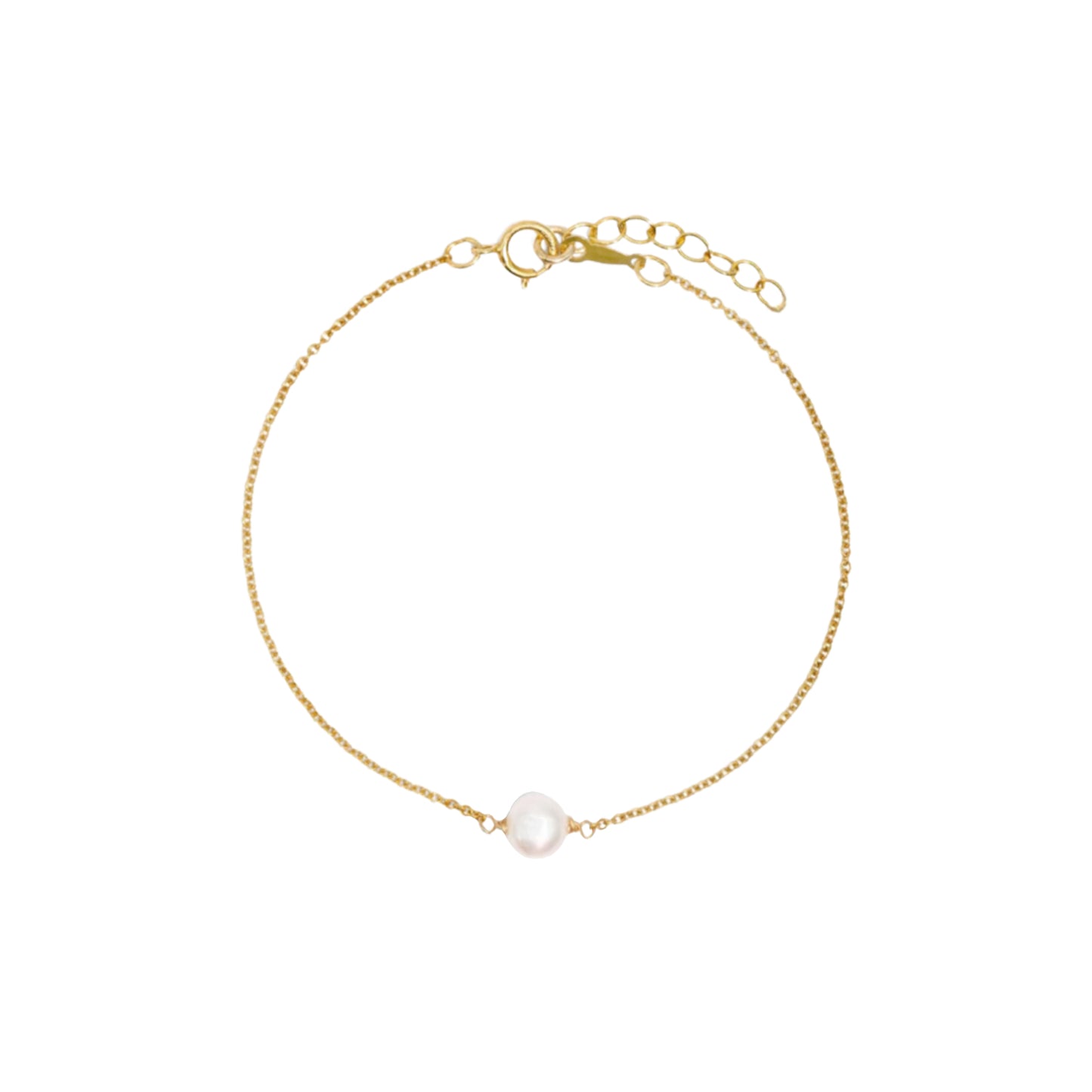 Minimal Single Pearl Bracelet