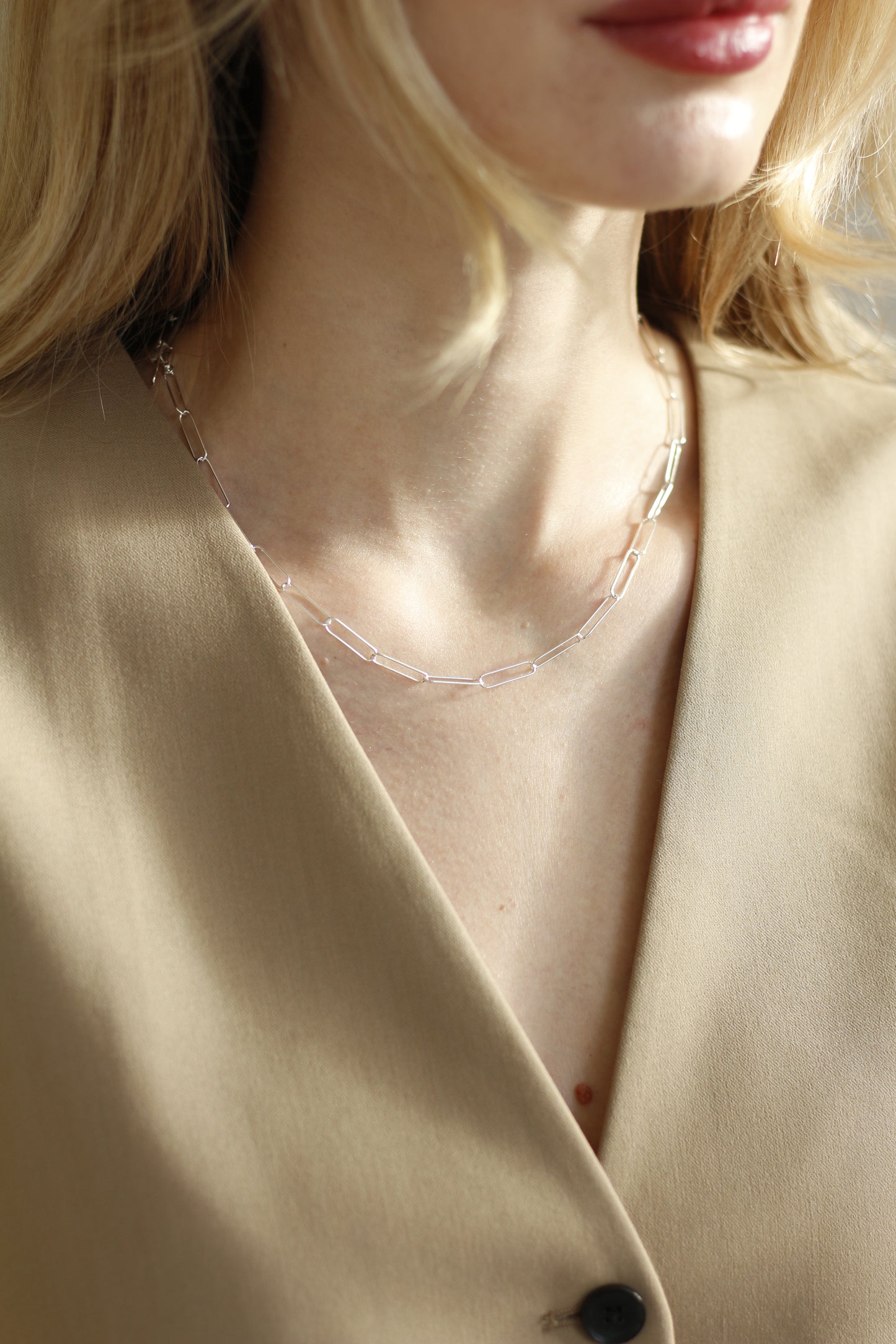 Short Thin Link Chain Necklace