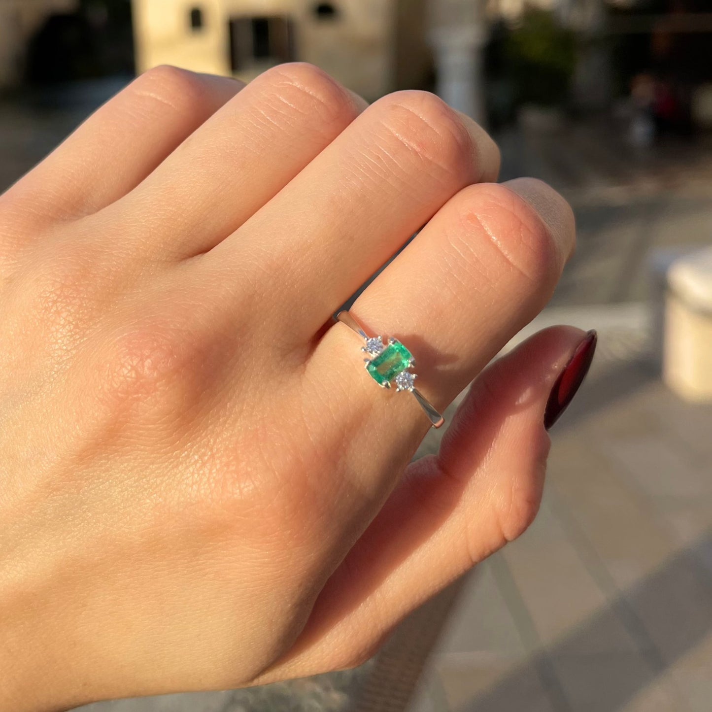 Dainty Emerald Ring