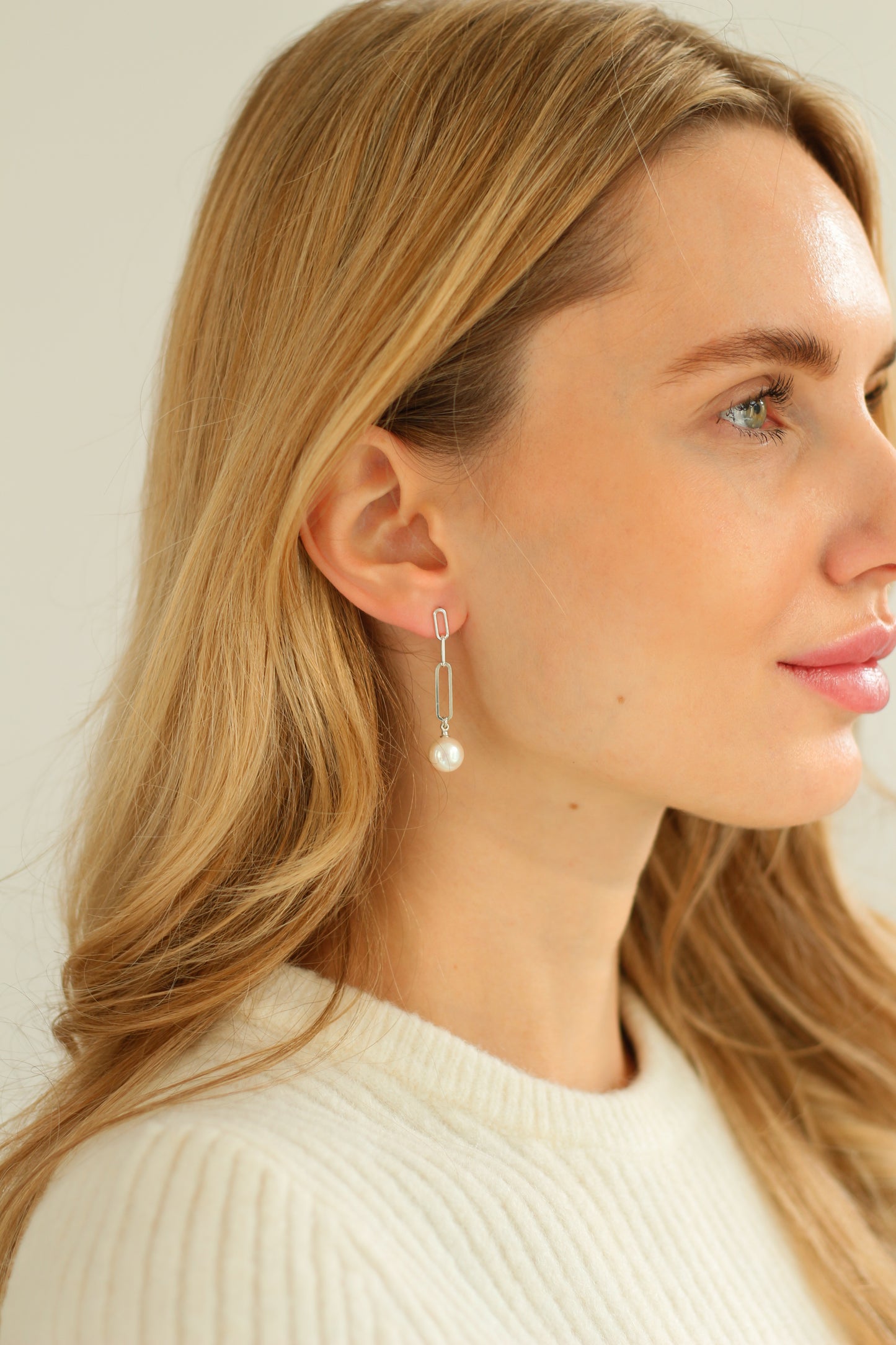 Paperclip Pearl Earrings